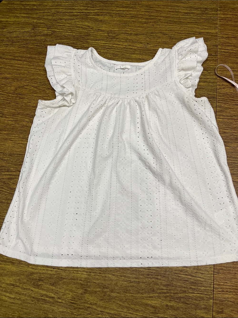 White Eyelet Ruffle Tank Top